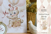 balloon Watercolor Graphics patterns, an Animal Illustration by TanyaSchuka (Thumbnail 9 of 10)