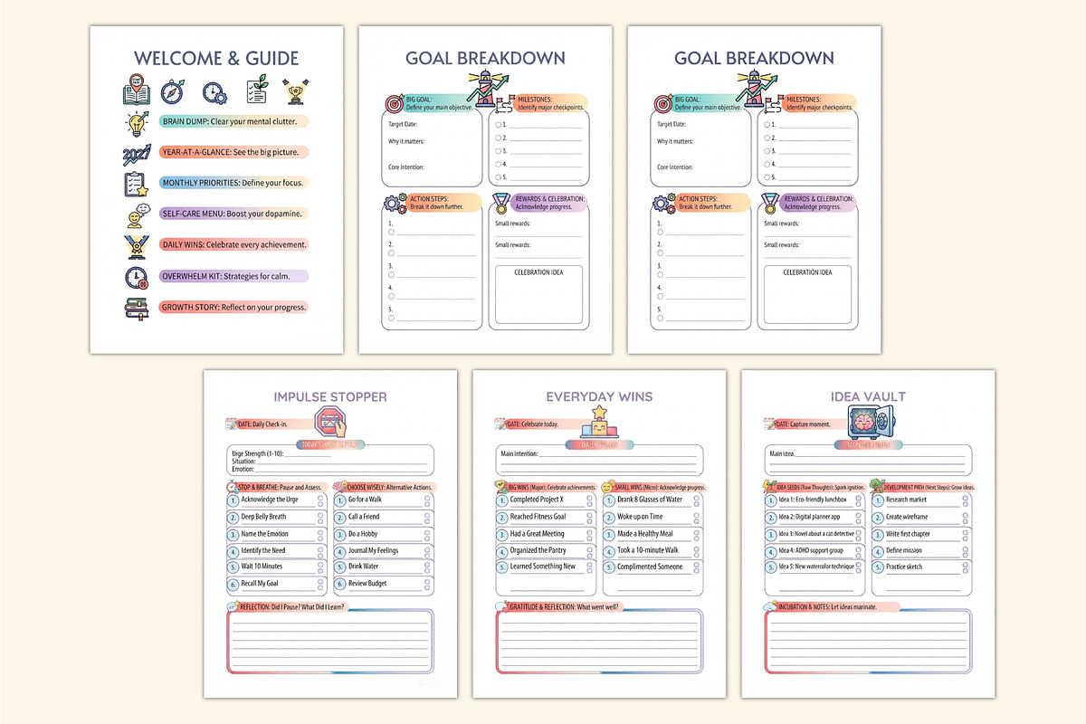 2027 ADHD Everyday Wins Planner, a Stationery Template by Shumaya (Photo 3 of 6)