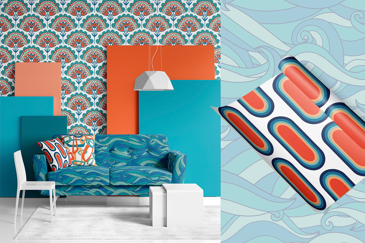 Retro 70s Seamless Patterns vol 1, a Pattern Graphic by mila_leev (Photo 7 of 10)