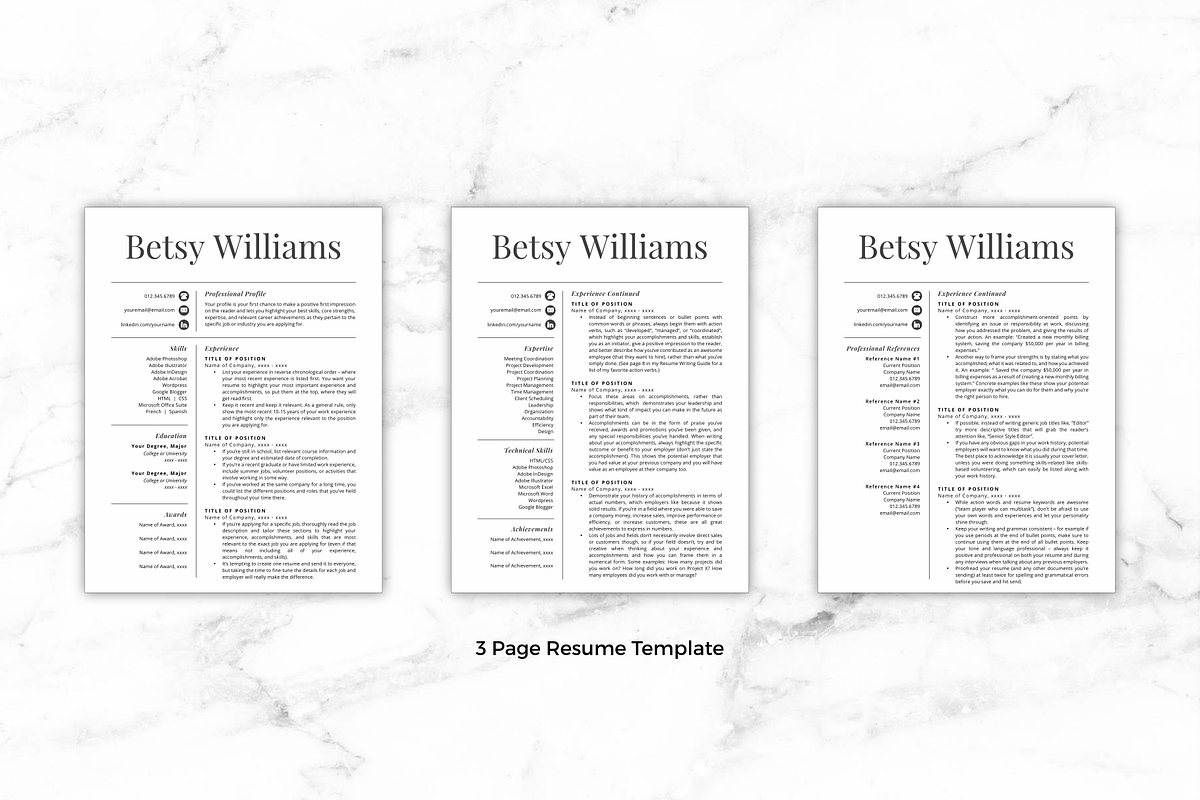 Resume Template/CV - Betsy, a Resume Template by Resume Template Studio