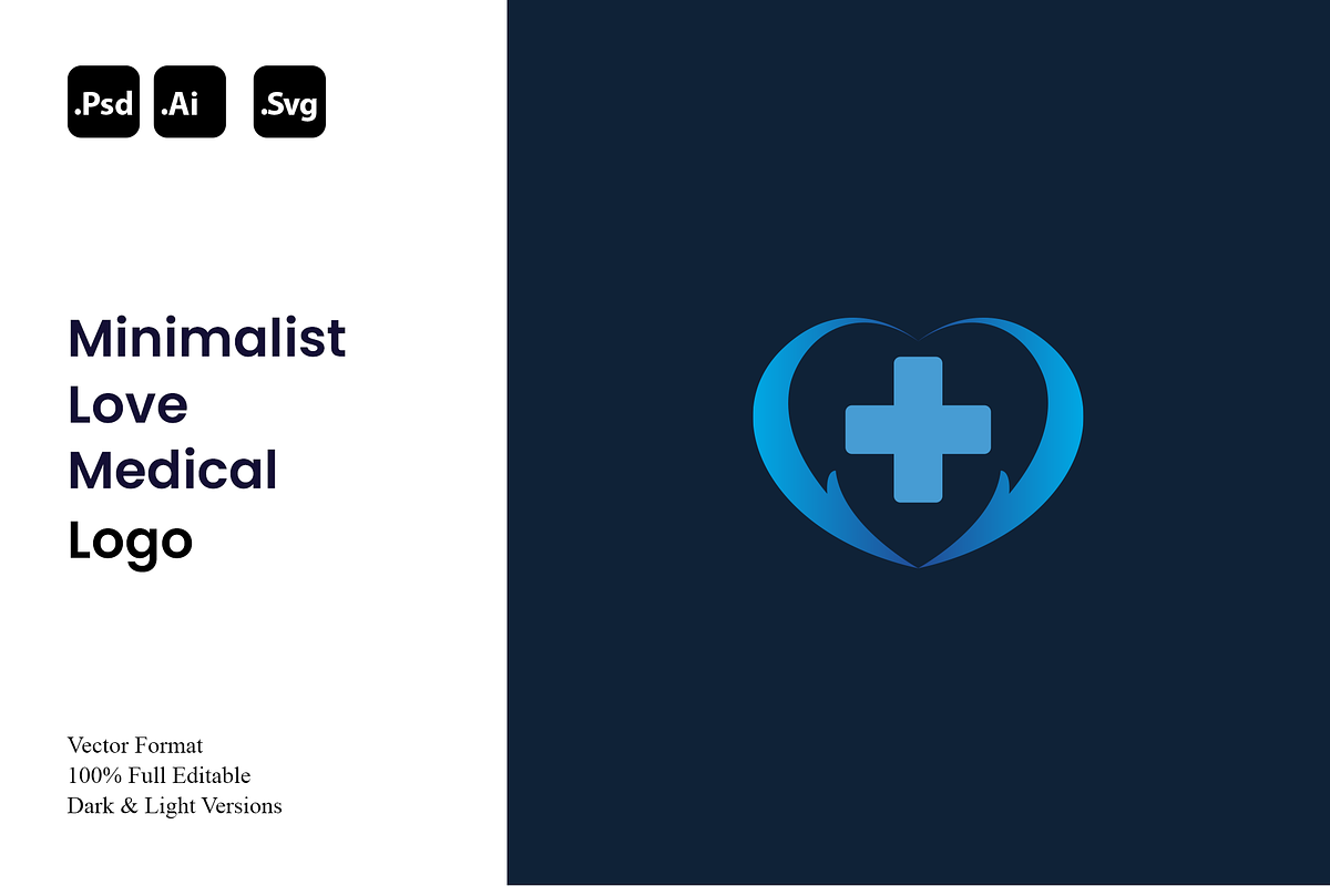 Minimalist Love Medical Logo, a Branding & Logo Template by Luxury Logos (Photo 1 of 4)