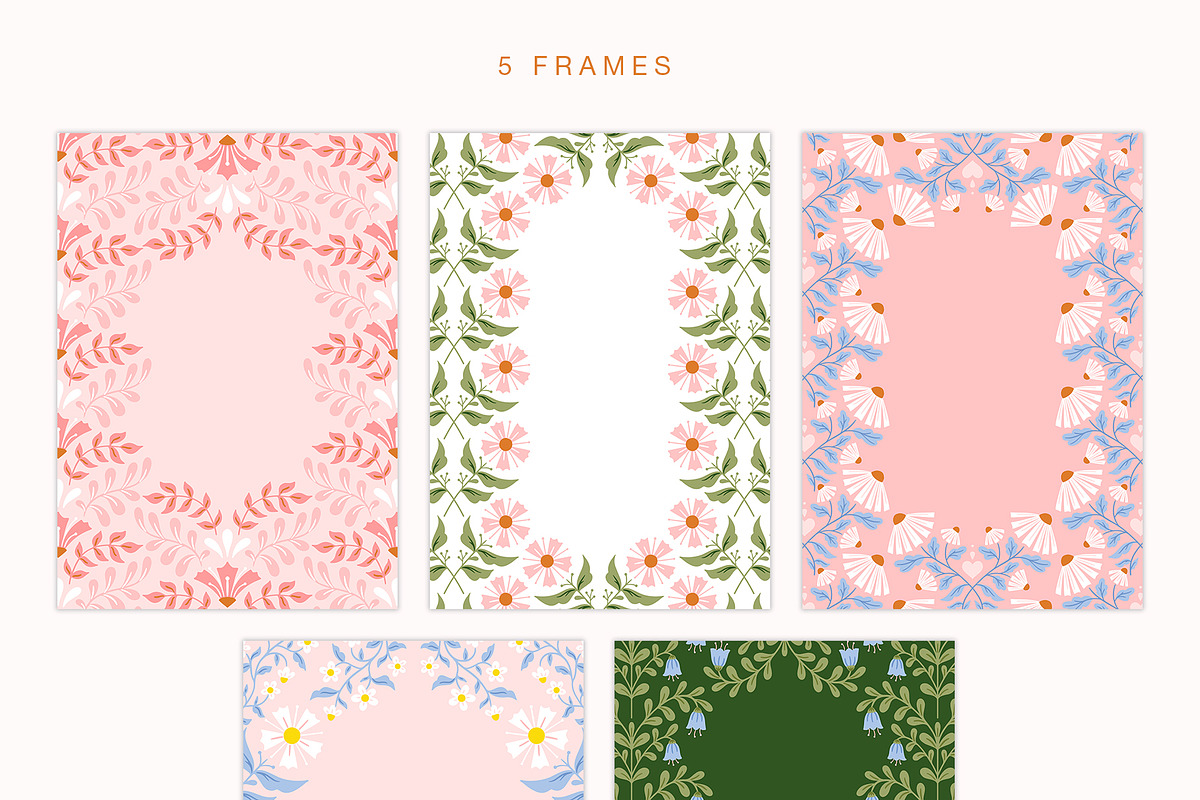 Hearts & Flowers patterns + elements, a Decorative Illustration by Inna Moreva (Photo 6 of 13)