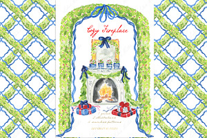 Cozy Firewall Christmas Clipart