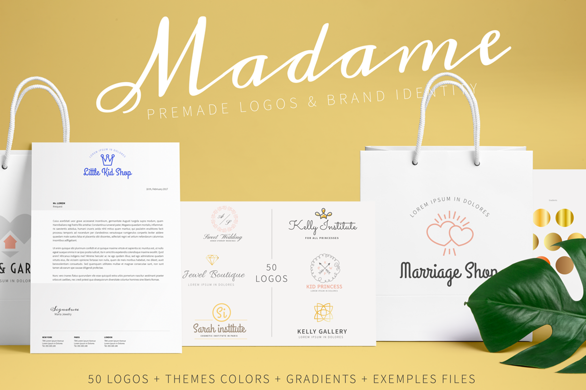 Madame Premade brand creation kit, a Product Mockup by IRCF (Photo 1 of 13)