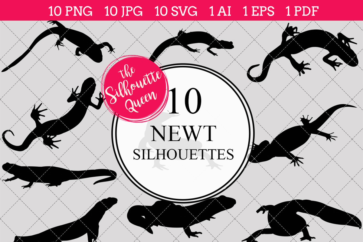 Newt Silhouette Vector Graphics, an Object Graphic by The Silhouette Queen