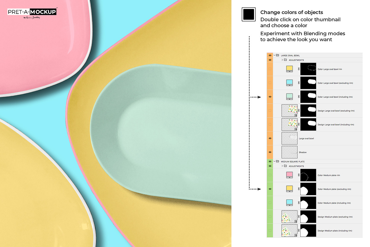 Ceramic Plates Serving Dishes Mockup, a Household Mockup by Pret-a-Mockup (Photo 6 of 9)