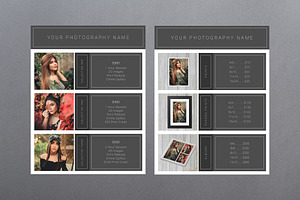 Photography Price Template PSD