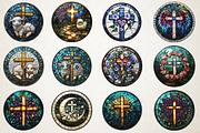 Easter Cross Stained Glass Clipart, an Illustration by RobertsArt (Thumbnail 3 of 5)
