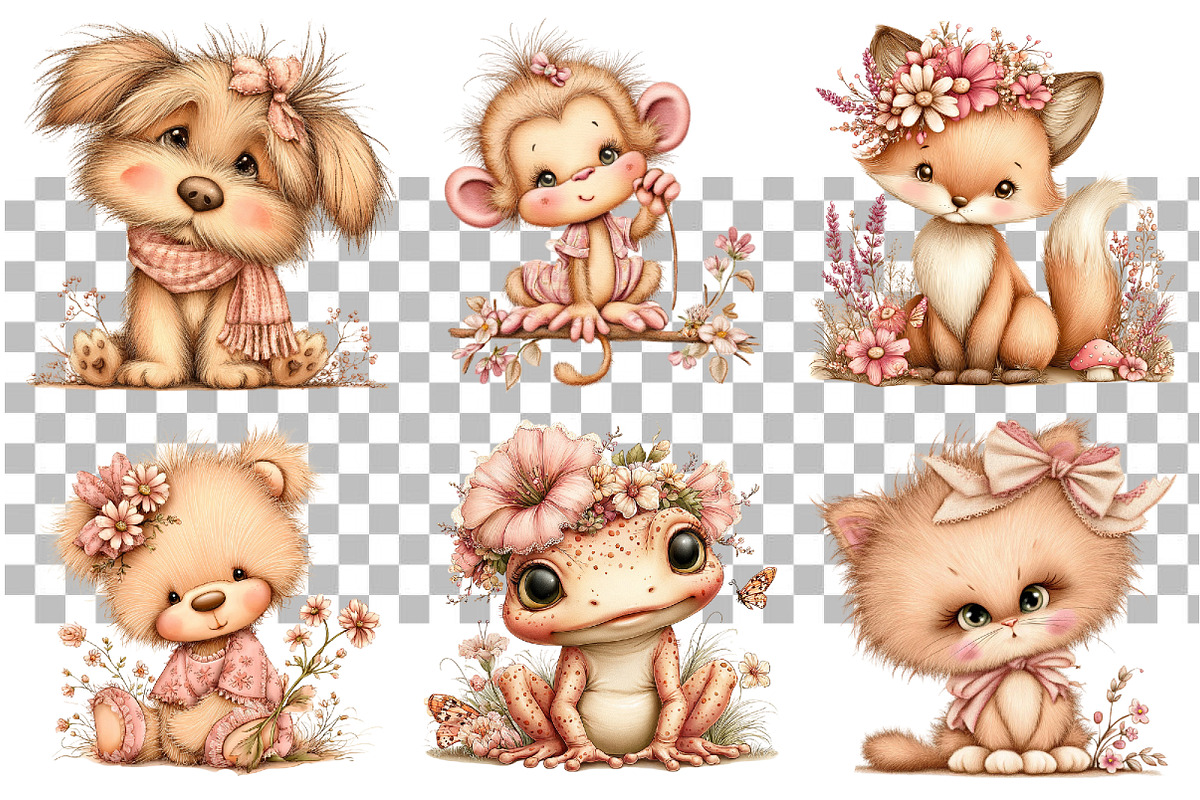 Cute Lavender Animals PNG Clipart, a Seasonal Illustration by Daily.Designs (Photo 3 of 5)