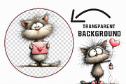 Whimsical Valentine Cat Clipart, an Illustration by Libby Wishes (Thumbnail 5 of 6)