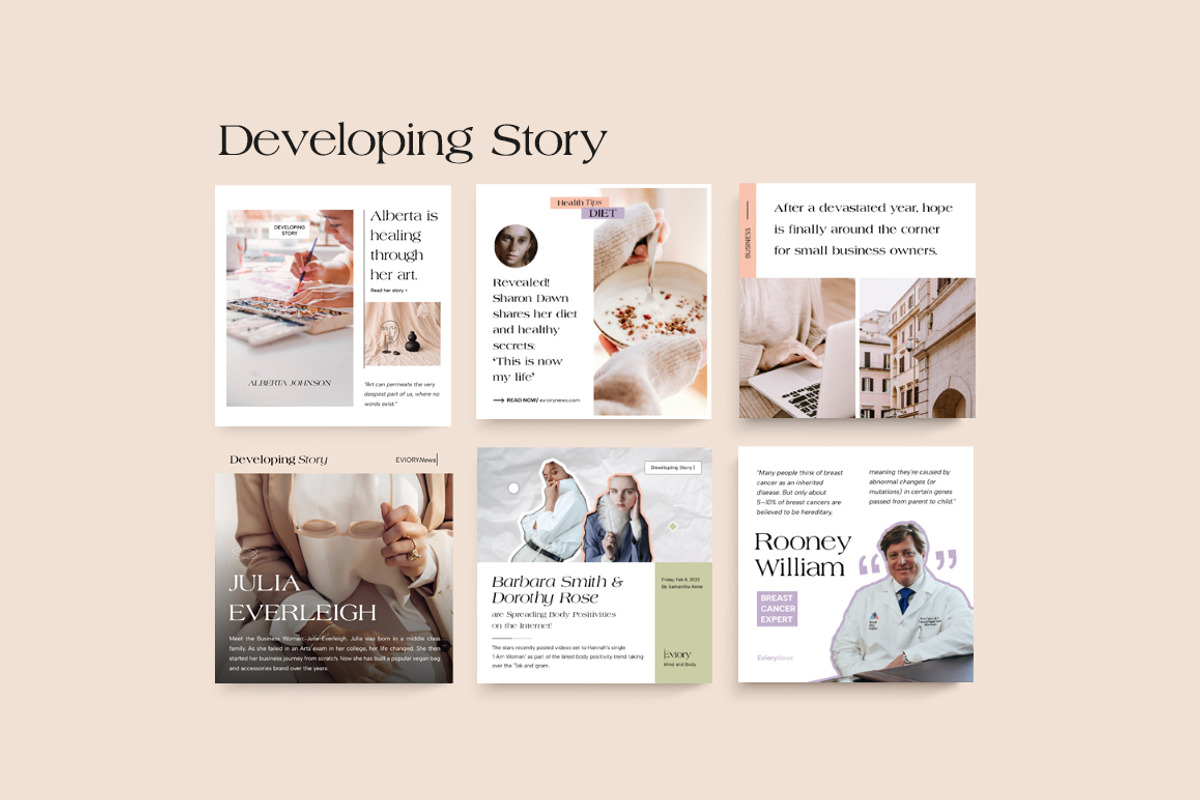 Blog & News Room Instagram CANVA PS, a Social Media Template by Eviory (Photo 16 of 26)