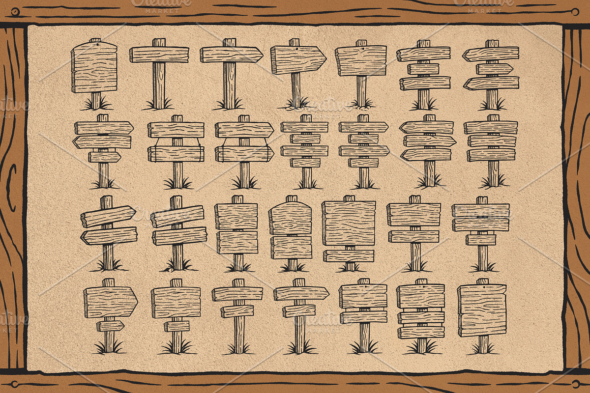 Vintage Wooden Sign Board Collection, an Object Graphic by Trape Graphic Studio (Photo 5 of 8)