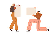 People with blank banners set, a Person Illustration by Good Studio (Thumbnail 4 of 4)