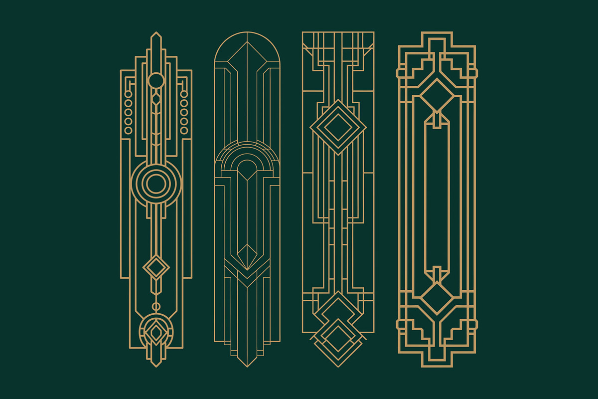 Art Deco 17 Vertical Panels, a Decorative Illustration by Stanislav Kharchevskyi (Photo 4 of 4)