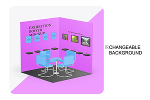 Glossy Exhibition Booth Mockup