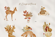 Woodland Watercolor Autumn Set, an Animal Illustration by Jenteva Art (Thumbnail 3 of 15)
