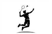 60 Badminton Player Smash Silhouette, a Person Illustration by Amazin_art (Thumbnail 30 of 37)