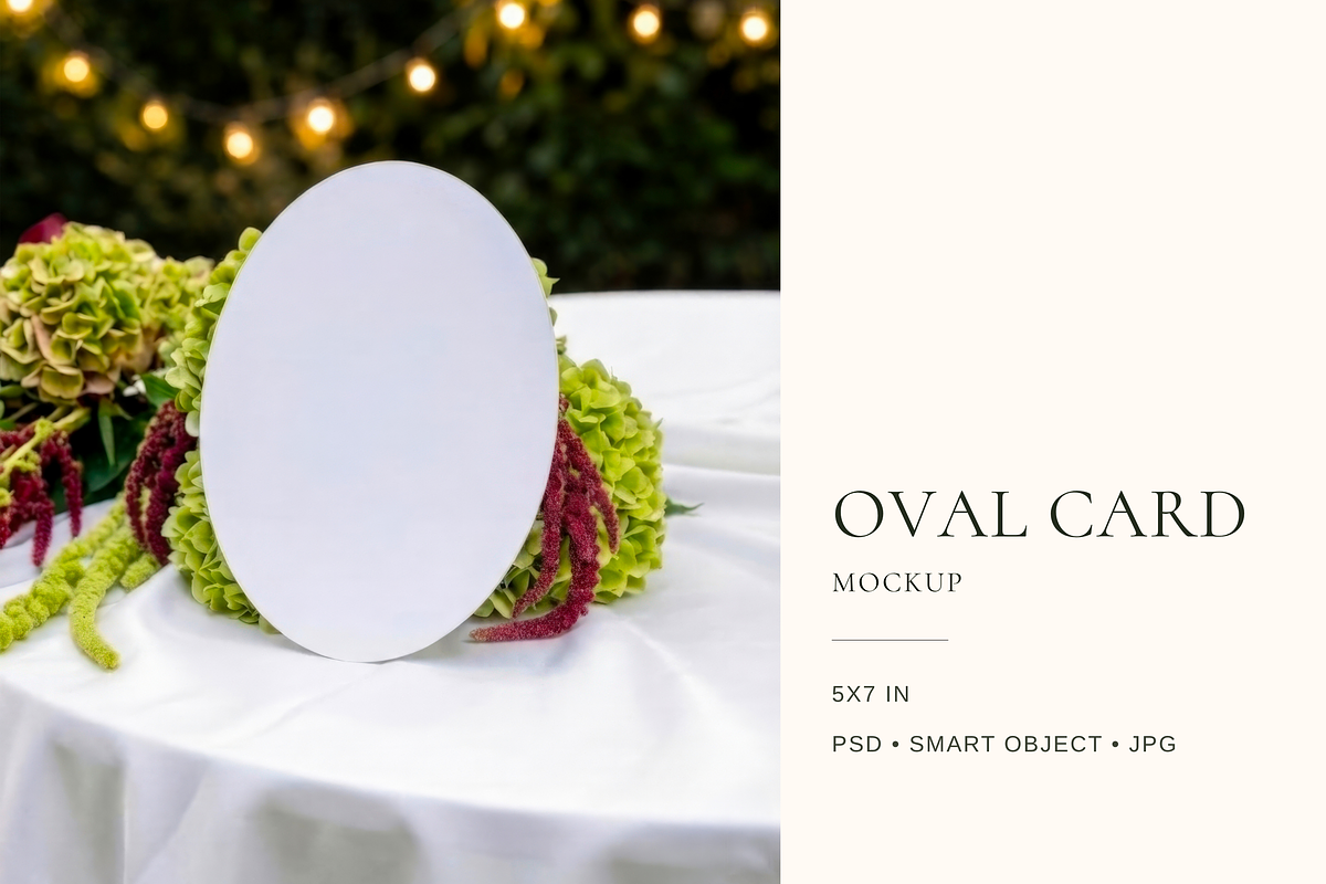 Chartreuse Oval Invitation Mockup, an Advertising Mockup by Serenefeeling (Photo 1 of 8)