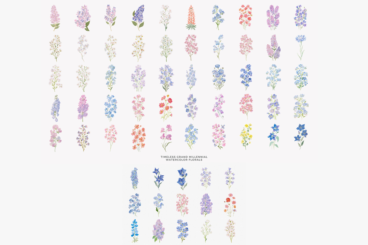 watercolor floral clipart bundle, a Decorative Illustration by Patishop Art (Photo 9 of 9)