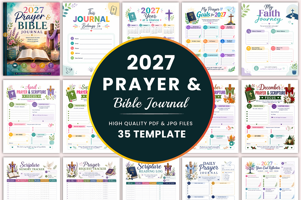2027 Prayer & Bible Journal, a Stationery Template by Shumaya (Photo 1 of 5)