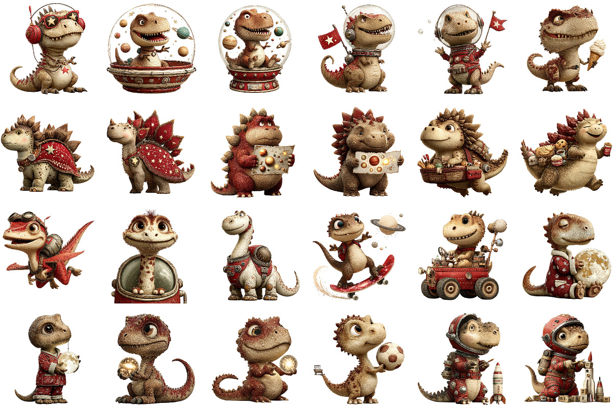 Astronaut Dinosaur Clipart PNG, an Illustration by Sublimation Artist (Photo 2 of 6)