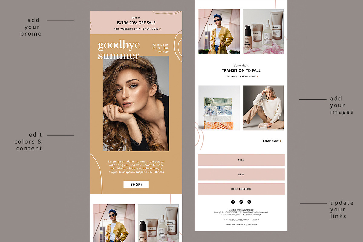 Honey Vibes Email Template, an Email Template by Edit & Go Templates (Photo 2 of 4)