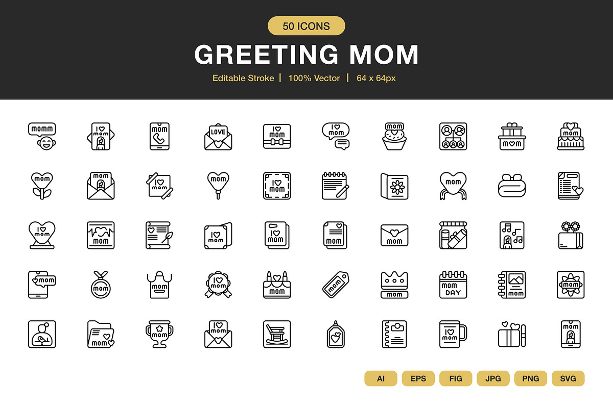 Greeting Mom Icons, an Icon by Spacepixel Creative