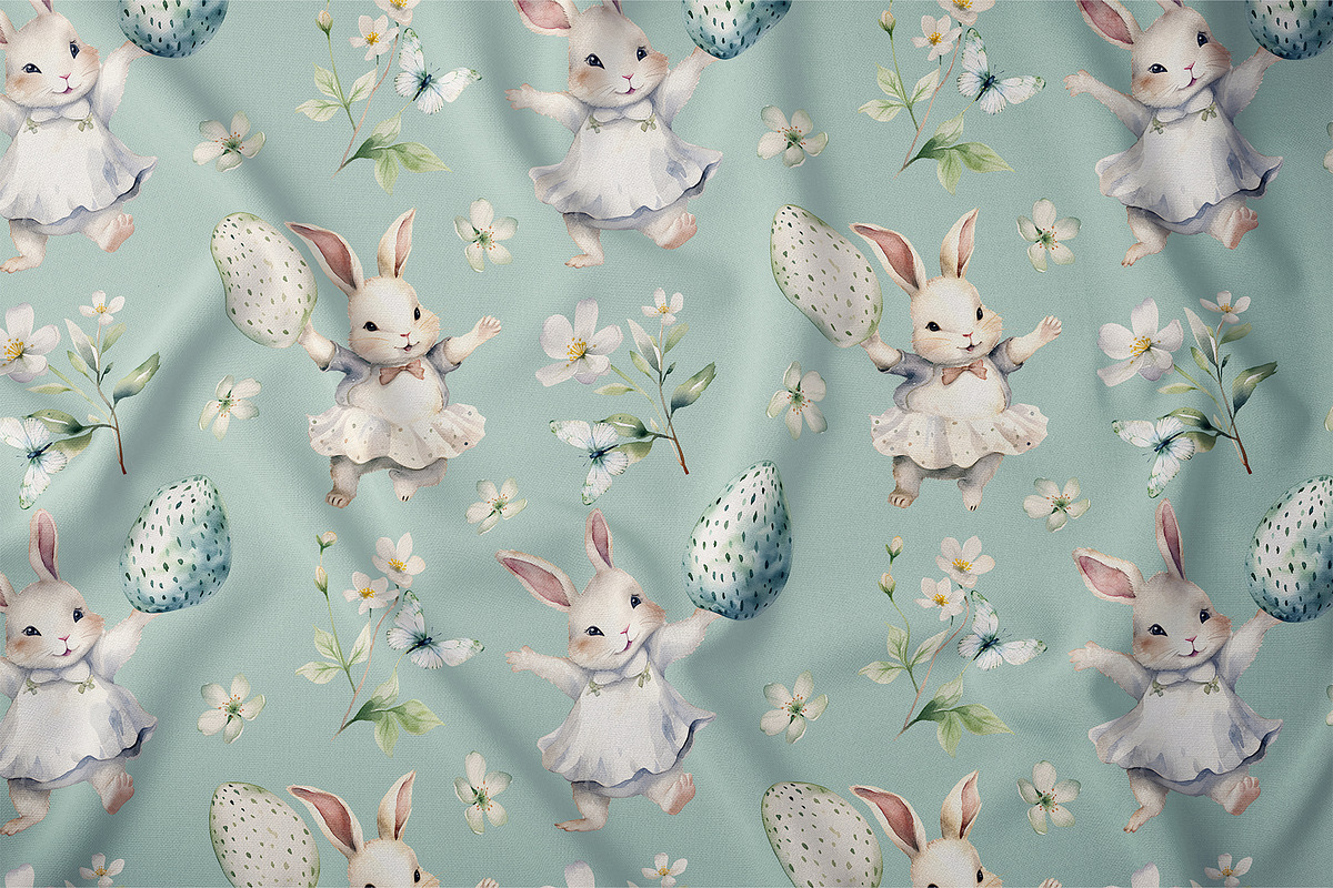 Watercolor easter bunnies clipart, an Animal Illustration by MariGraphic boutique (Photo 9 of 10)