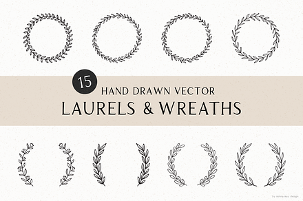 Laurels & Wreaths - Hand Drawn