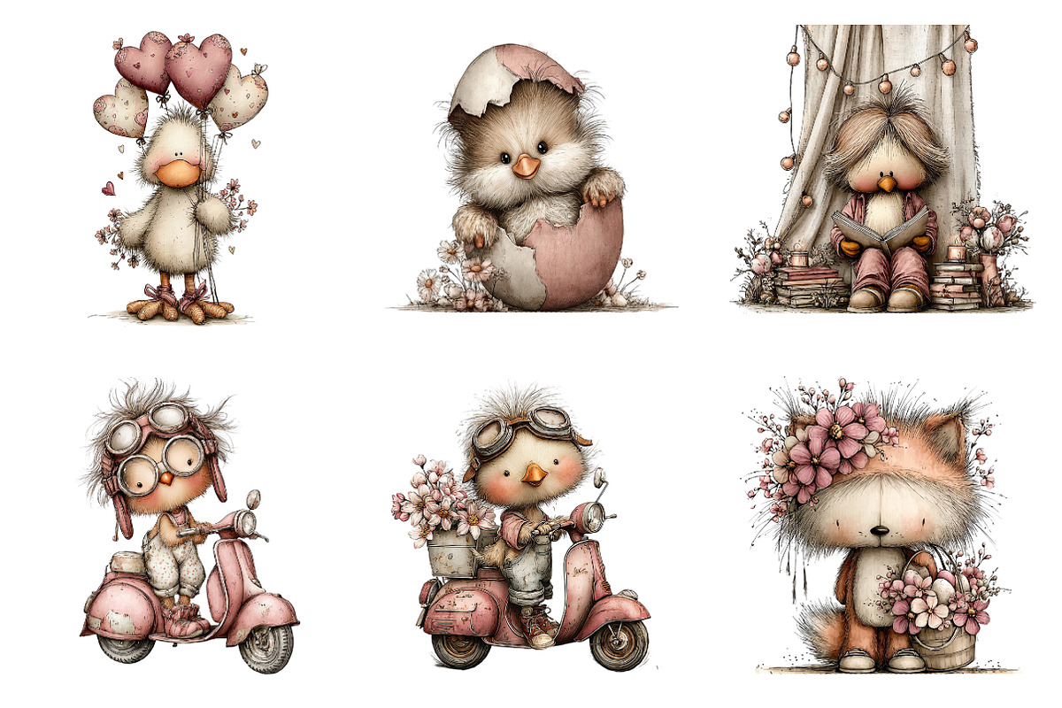 Whimsical Easter Clipart, an Illustration by SinaCreation (Photo 3 of 11)