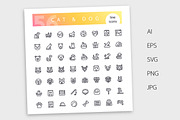 Cat & Dog Line Icons Set, an Outline Icon by Voysla's Shop (Thumbnail 4 of 4)