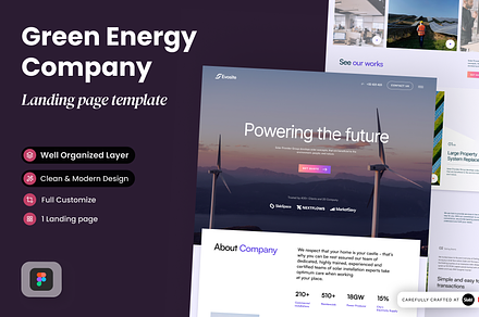 Green Energy Company Landing Page, a Landing Page Template by SLAB! Design