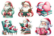 Santa Love Reading Clipart, an Illustration by Designworld (Thumbnail 2 of 6)