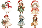 Vintage Christmas Children Clipart, a Seasonal Illustration by CitraGraphics (Thumbnail 2 of 7)