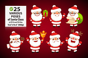 Set of Cartoon Santa Clauses, a Decorative Illustration by Voysla's Shop (Thumbnail 1 of 5)
