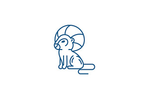 Leo Zodiac Sign Line Icon Concept