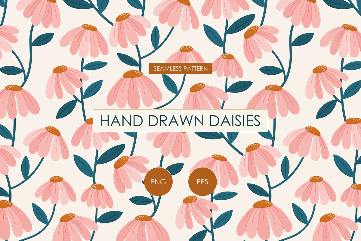 Climbing Daisies Seamless Pattern, a Pattern Graphic by HonestiesPrintS (Photo 1 of 3)