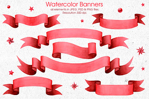 Red Ribbons & Banners Collection