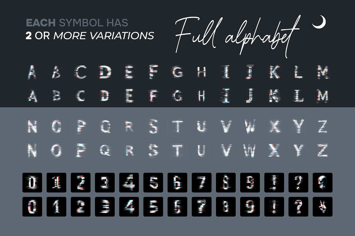 Error Data Glitch Letters Overlays, a Symbol Font by PhotoSpirit (Photo 3 of 8)