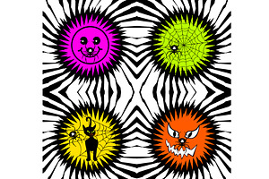 Halloween Spider Buddies Wall Art, a Background Graphic by Sharon Schwalbe