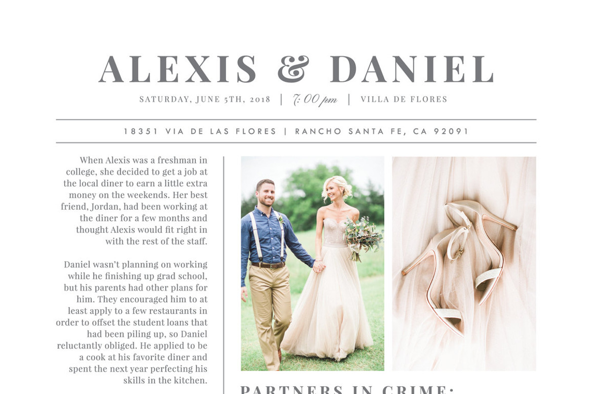 Wedding Newspaper Template, a Flyer Template by roselindoco (Photo 5 of 5)