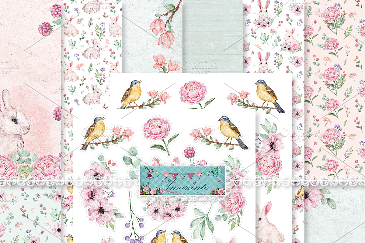 Primavera - patrones y recortables, a Pattern Graphic by MadeByAmaranta (Photo 1 of 5)