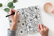 Doodles Flower Coloring Page, a Graphic by Forhadx5 (Thumbnail 2 of 10)