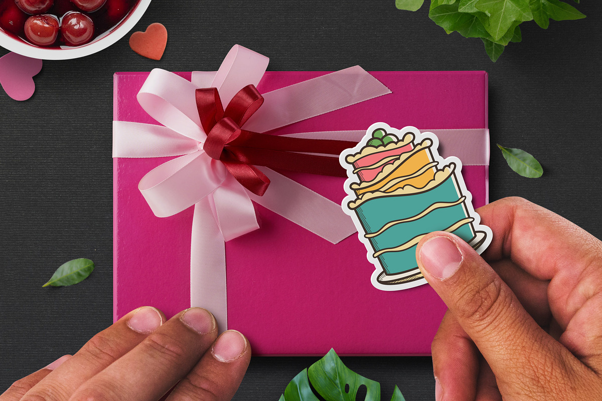 Set of Birthday cake sticker design, an Object Graphic by Allmostudio (Photo 4 of 4)