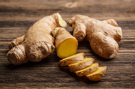 Fresh ginger containing condiment, dry, and eating preview 6