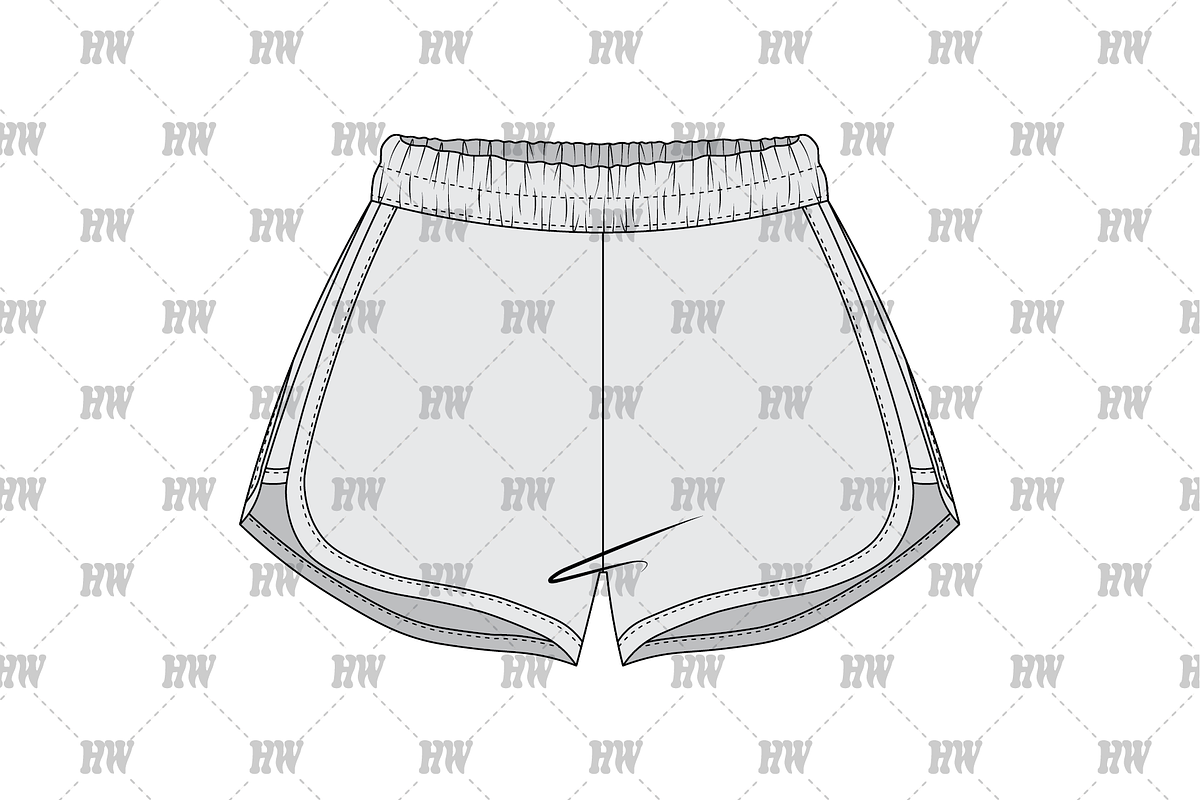 70's Athletic Shorts Fashion Flat, a Bottom Mockup by haydenwentworth (Photo 2 of 3)