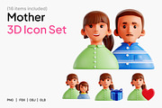 Mother 3D Icon Set, a Characters & Person 3D Model by Eklip Studio (Thumbnail 1 of 3)