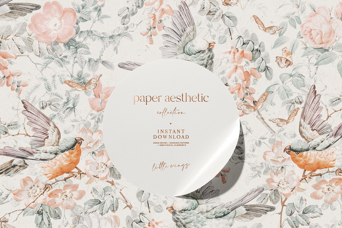 Pastel Floral Luxury Pattern, a Pattern Graphic by paper aesthetic (Photo 1 of 9)