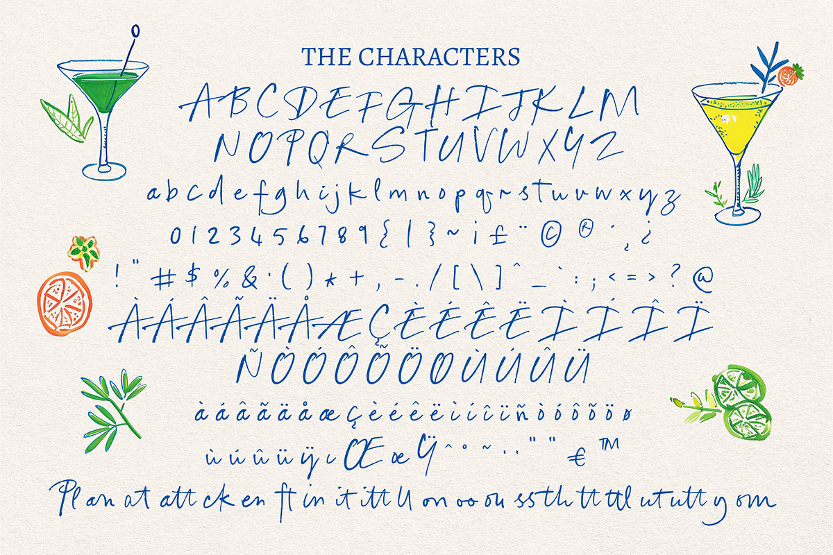 Manhattan Cocktails Handwritten Font, a Handwritten Font by Nicky Laatz (Photo 15 of 15)
