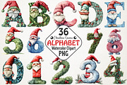 Christmas Gnomes Alphabet Png Clipar, an Illustration by RobertsArt (Thumbnail 1 of 7)